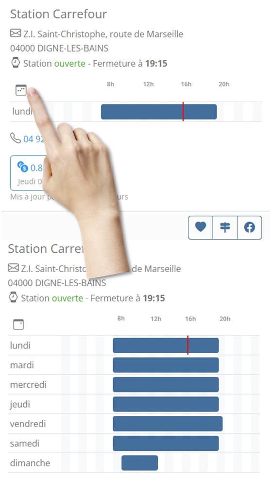 Exemple horaires station